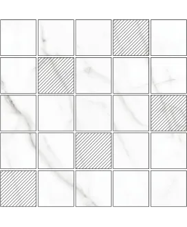 Мозаика Black & White Белый Микс 307x307x10 | керамогранит KERRANOVA