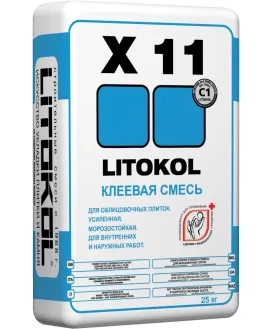 Цементный клей LITOKOL X11 Серый, 25 кг